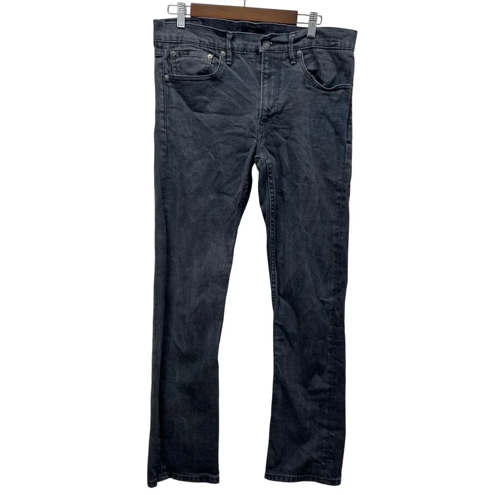 Polo Ralph Lauren Prospect‎ Straight Jeans Mens 33x32 (34/30) Black Faded Denim